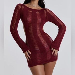 Burgundy Umbra Mini Dress
